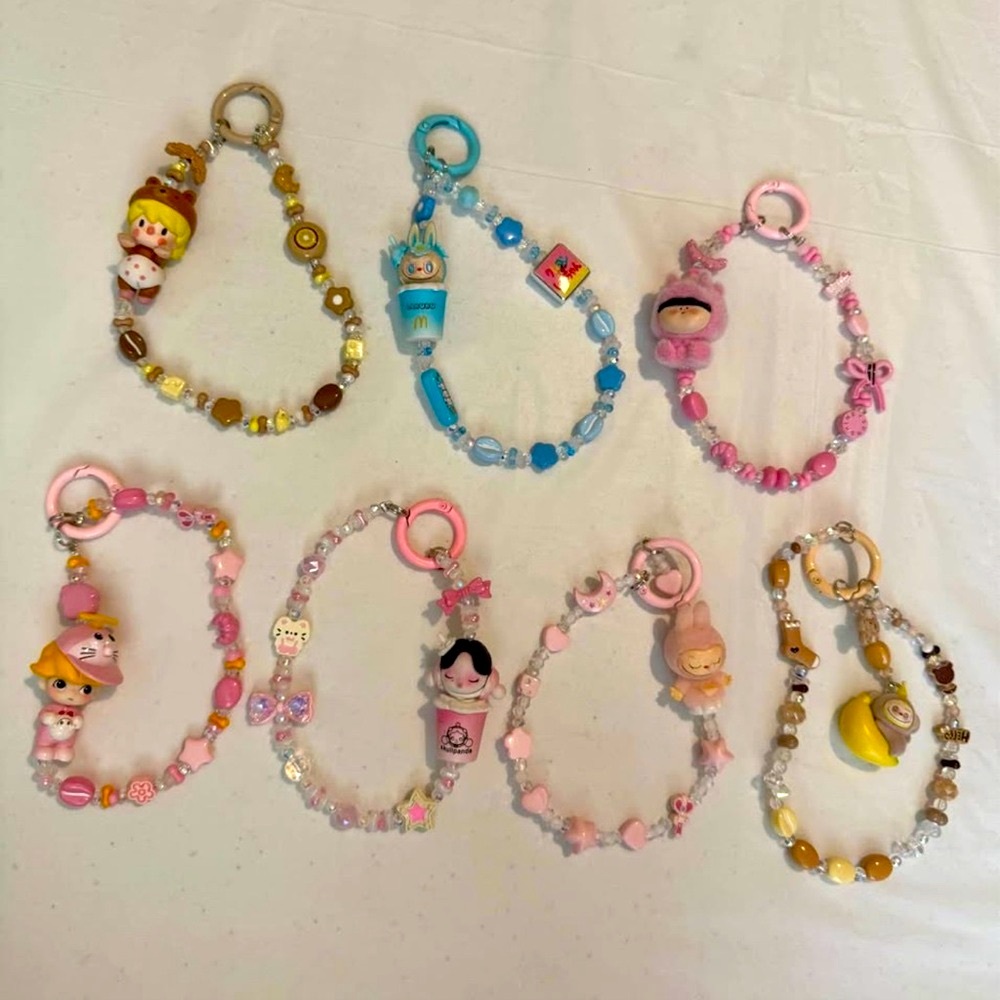 POP MART Beaded Keychain Set with Charms